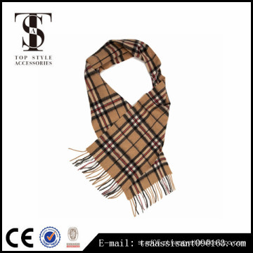 Mulheres Inverno Long Camel Tartan Pashmina Cachemira Blend Acrílico Scarf Soft Warm Warp Tassel Plaid Scarf